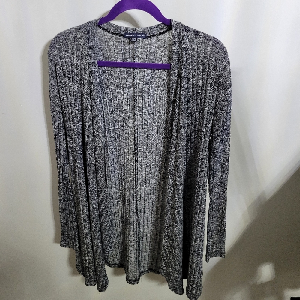 American Eagle Gray Open-Front Women's Sweater, Size Small